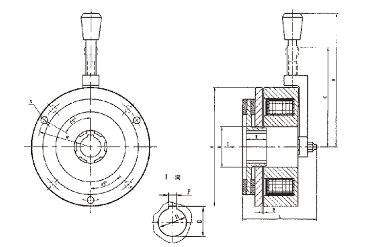 DZK40-150螺钉释放系列制动器外形尺寸