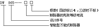 DW965系列智能型万能式断路器型号说明