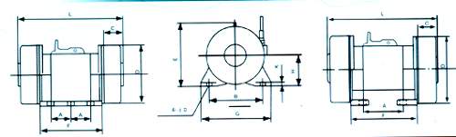 YJDX系列振动电机外形尺寸