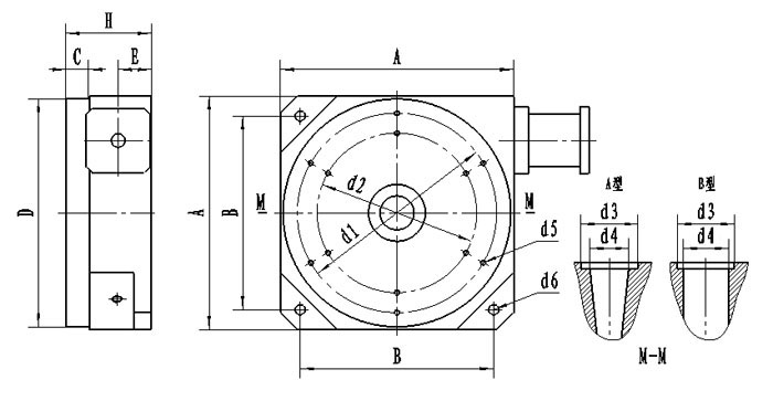 TK21系列数控回转工作台外形尺寸
