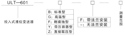 ULT-601投入式液位变送器选型说明