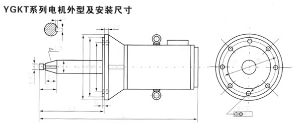 YGKT罩式退炉用双速电动机外形尺寸