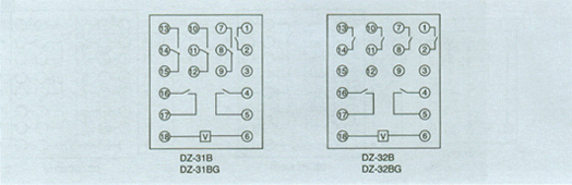 DZ-30B,DZ-30BG系列中间继电器接点图
