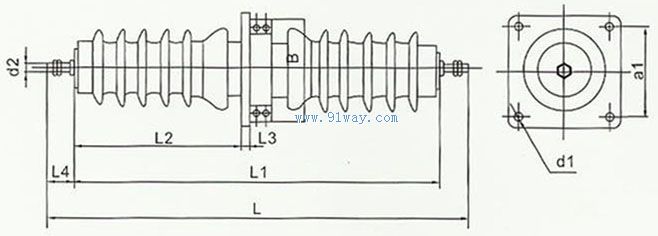 CWWB-35系列穿墙瓷套管安装尺寸