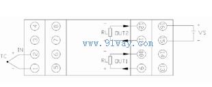 G-512热电偶信号分配器接线图