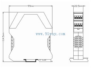 G-512热电偶信号分配器外形尺寸