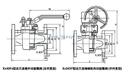 X43F46-150LB旋塞阀结构图