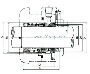 U43型机械密封外形及安装尺寸