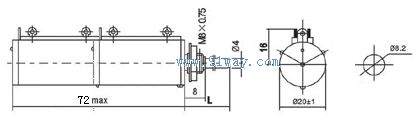 WXD3-13/2型(双联)多圈线绕电位器外形尺寸