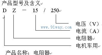 DZ-15/250,QZX27-1架线电机车用电阻器型号说明