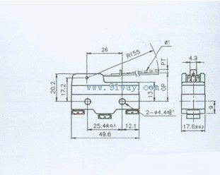 tm-1705,z-15hw78-b微动开关外形尺寸