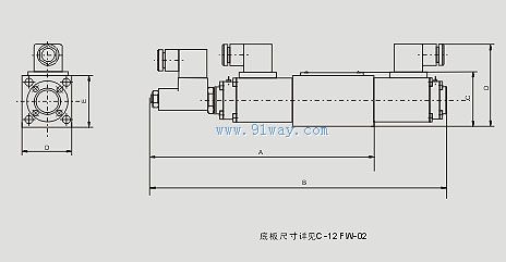 BFFW型比例换向阀(带电反馈)安装尺寸