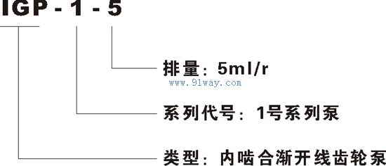 IGP-1系列内啮合齿轮泵型号说明