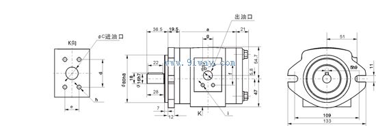 IGP-1系列内啮合齿轮泵外形尺寸