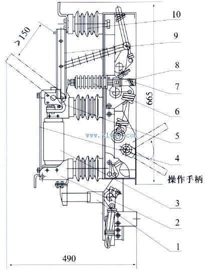 FZN16A-12系列真空负荷开关外形尺寸