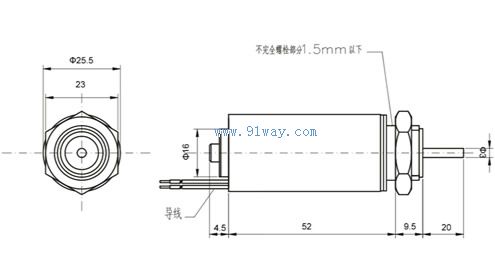 GSL250,GST250管式电磁铁外形尺寸