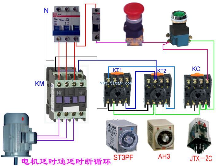 交流接触器通电延时接线图--上海华邦工业商务