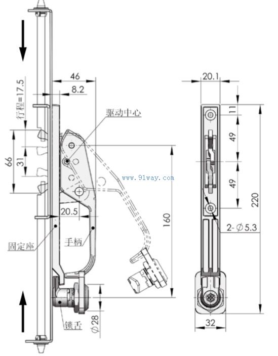 ms887-3电柜门锁