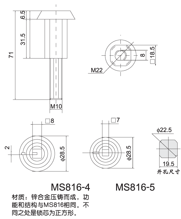 MS816-4 MS816-5γߴ