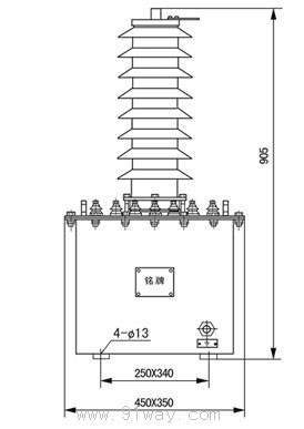 JDZX6-35W2(JDJJ2-35)型电压互感器安装尺寸