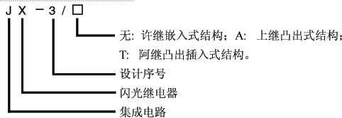 JX-3型闪光继电器型号说明