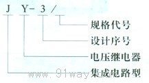 JY-3/1~2型电压监测继电器型号说明
