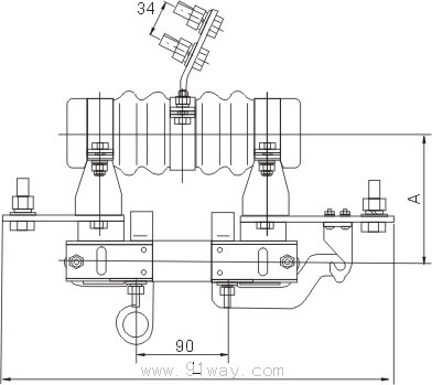 WTRG-0.5系列户外熔断器式隔离开关外形尺寸
