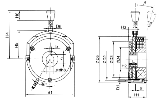 DMZ1-□A系列电磁失电制动器外形尺寸