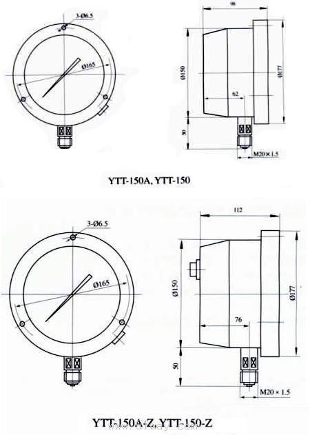 YTT-150ͲԶѹγߴ