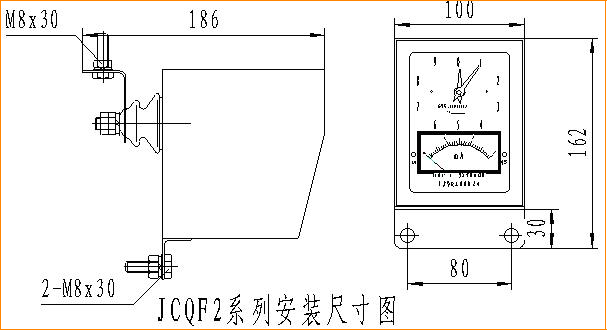 JCQF2系列避雷器用监测器安装尺寸