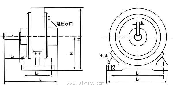 CZ型机座式磁粉制动器外形尺寸