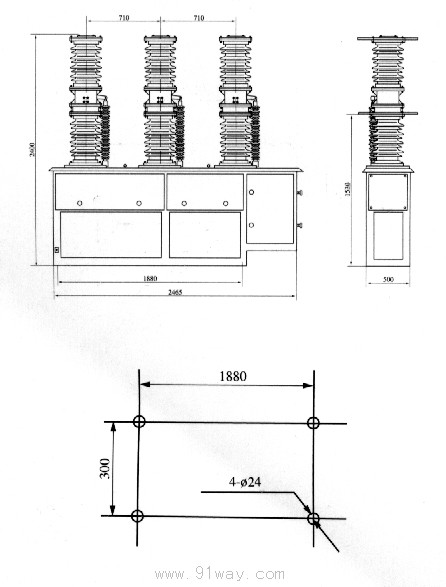 ZW7-40.5ϵлѹն·γߴͼ2