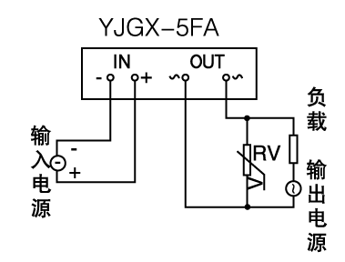 YJGX-5FA单相电路板式交流固态继电器接线图