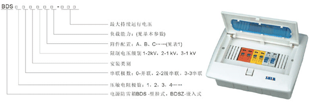 DSB-D系列电涌保护器型号说明及外形图