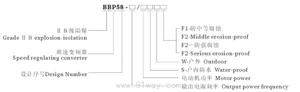 BBP58系列防爆电动机调速变频器系统(ⅡB)型号说明