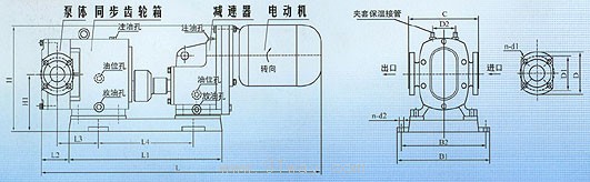 TLB系列凸轮式转子泵(罗茨式输液泵)外形尺寸